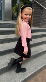 Blouse Roze met Zwarte Strik