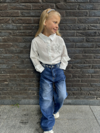 Blouse met Strasstenen Hart | Wit