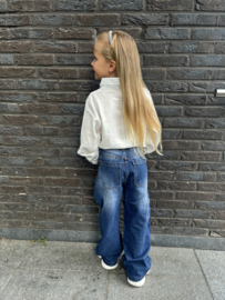 Wijde Denim Jeans met Strasstenen