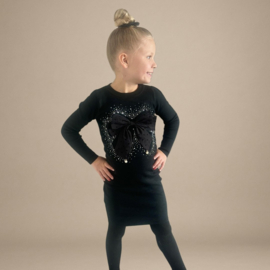 Jurk met sierlijke strik & glittersteentjes