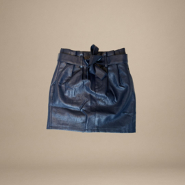 Leren Imitatie Rok Met Ceintuur | Blauw