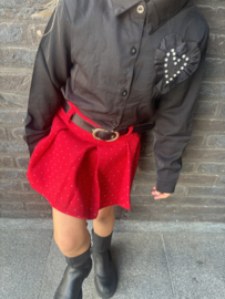 Blouse met Strasstenen Hart | Zwart