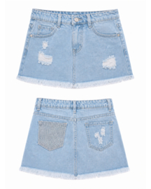 Shine Denim Skirt