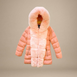 Winterjas met Warme Padding met Luxe Imitatiebont Roze