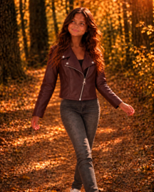 Rebel Biker Jacket - Bordeaux Rood