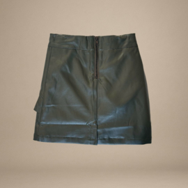 Leren Imitatie Rok met Roesels | Groen