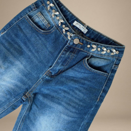 Wijde Denim Jeans met Strasstenen