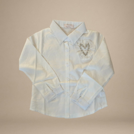Blouse met Strasstenen Hart | Wit