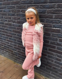 Gebreide Set longsleeve en broek | Roze