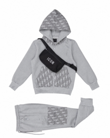 ICON Monogram Cargo Tracksuit - Gray