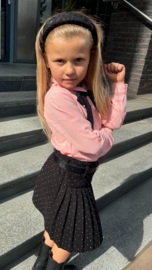 Blouse Roze met Zwarte Strik