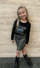 Leren Imitatie Rok met Roesels | Groen