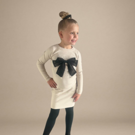 Jurk met sierlijke strik & glittersteentjes