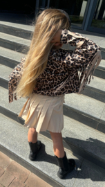 Plissé Rok met Gouden Details | Zandkleur