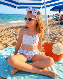 Sunny Dots Bikini Set incl. haarband - Wit