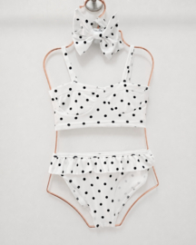 Sunny Dots Bikini Set incl. haarband - Wit