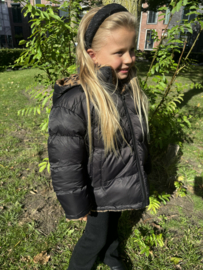 Reversible Winterjas Teddy Panterprint | Zwart