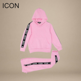Joggingset ICON Roze met Merkstroken
