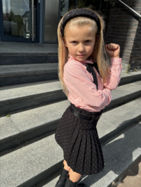 Blouse Roze met Zwarte Strik