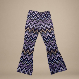 Zigzag Velvet Flared Pants Paars
