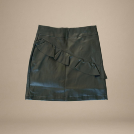 Leren Imitatie Rok met Roesels | Groen