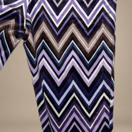 Zigzag Velvet Flared Pants Paars
