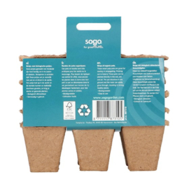 SOGO Biologische turfpotjes 4x4cm 6 strips à 6st.