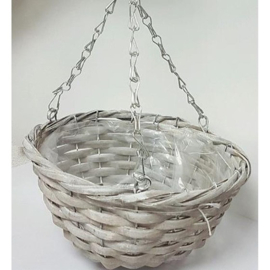 Hanging Basket 25cm White wash