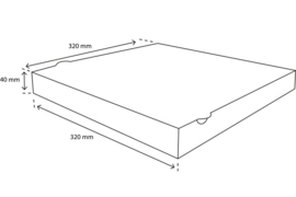 Pizzadozen 32x32x4 FR 100 stuks