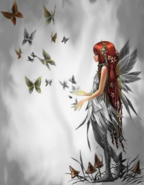 Elfje met vlinders Diamond Painting full