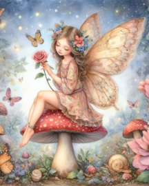 Elfje op paddenstoel Diamond Painting