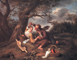 Steen stoeiend stel Diamond Painting full