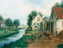 Koekkoek boerderij aan sloot Diamond Painting