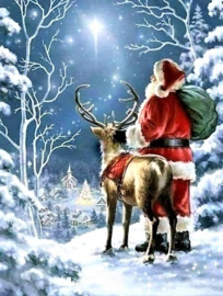 Kerstman en Poolster Diamond Painting full