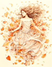 Herfst Vrouw Diamond Painting