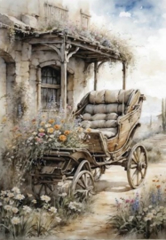 Oude boerenwagen Diamond Painting