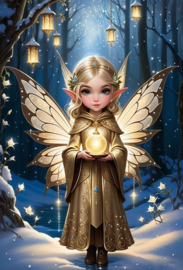Elfje met lampen Diamond Painting
