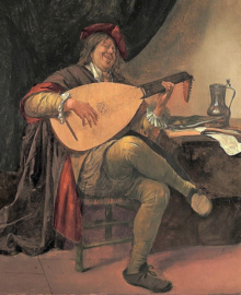 Steen zelfportret spelend op luit Diamond Painting