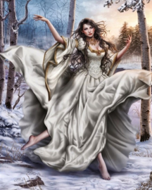 Winter Vrouw Diamond Painting full