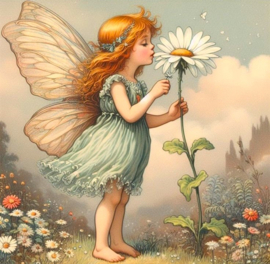 Elfje met bloem Diamond Painting