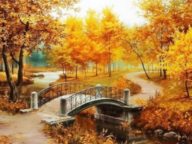 Herfst Brug Diamond Painting full