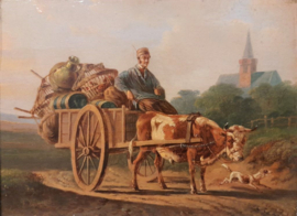 Verhoesen  Albertus boer met koeienwagen Diamond Painting