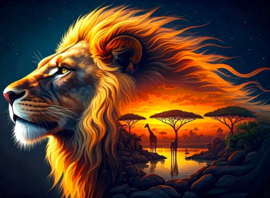 Leeuw Afrika Diamond Painting