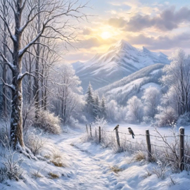 Winter landschap Diamond Painting