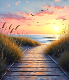 Naar het strand Diamond Painting