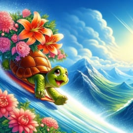 Vrolijk Schildpadje Diamond Painting