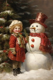 Oude Kerst prent Diamond Painting