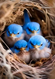 Baby Vogels in nest Diamond Painting