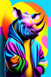 Stoere Rhino Diamond Painting