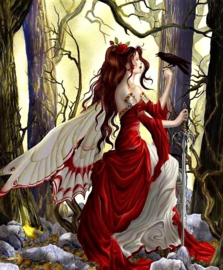 Elf rode jurk Diamond Painting full